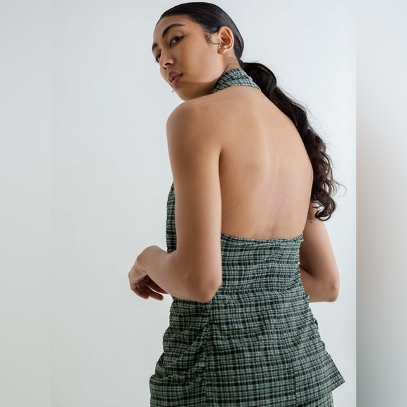 [ganni] NWT 2pc seersucker halter top and kick flare pants set - Picture 4 of 16